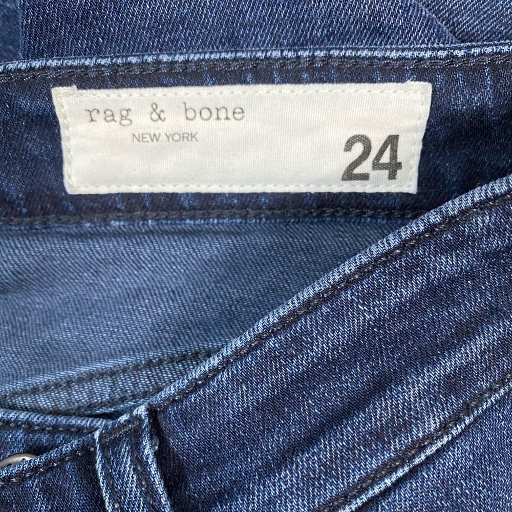 Rag & Bone Women’s Dre Low Rise Slim Boyfriend Dark Wash Blue Jeans Size 24 - Picture 4 of 8